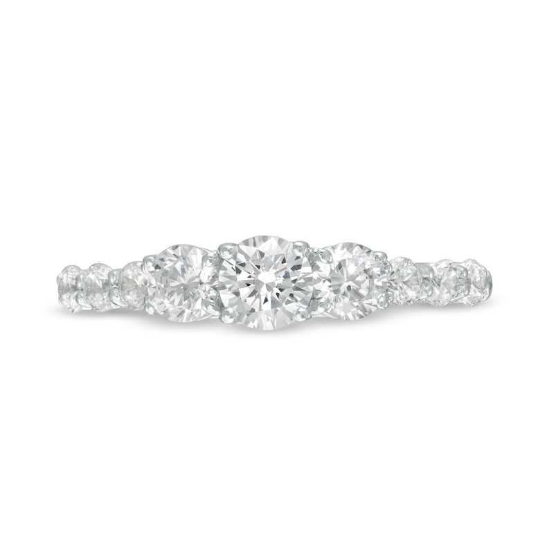 Main Image 4 of 1 CT. T.W. Diamond Past Present Future® Engagement Ring in 14K White Gold