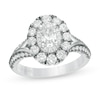 Thumbnail Image 1 of Vera Wang Love Collection 1-1/2 CT. T.W. Oval Diamond Frame Engagement Ring in 14K White Gold with Black Rhodium