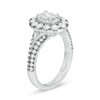 Thumbnail Image 2 of Vera Wang Love Collection 1-1/2 CT. T.W. Oval Diamond Frame Engagement Ring in 14K White Gold with Black Rhodium