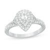 Vera Wang Love Collection 3/4 CT. T.W. Pear-Shaped Diamond Double Frame Engagement Ring in 14K White Gold