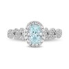 Thumbnail Image 3 of Enchanted Disney Elsa Oval Aquamarine and 1/4 CT. T.W. Diamond Frame Twist Shank Engagement Ring in 14K White Gold