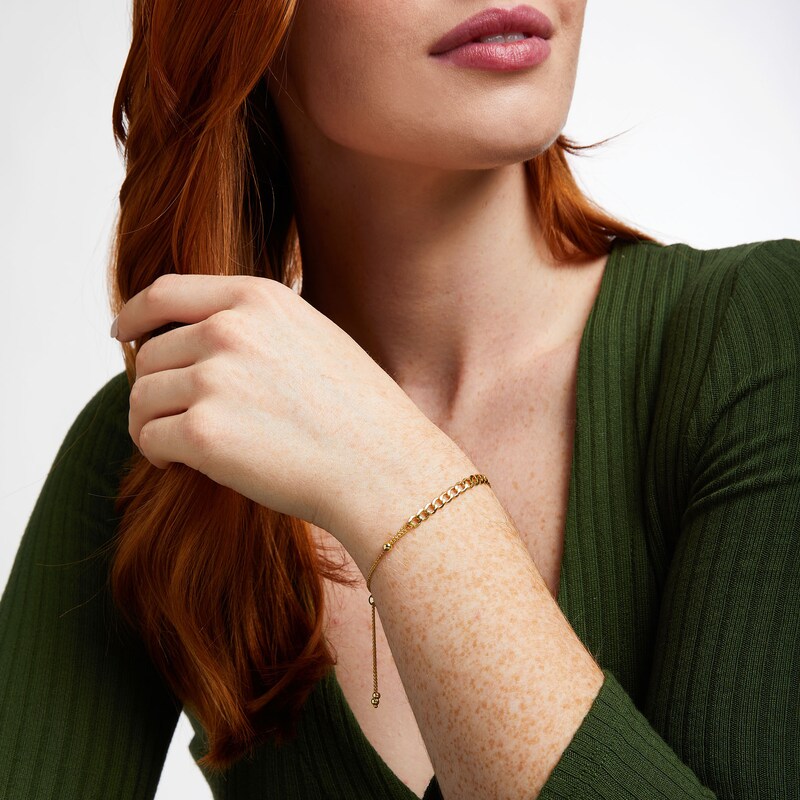 Main Image 2 of Curb Link Bolo Bracelet in 10K Gold - 9.25"