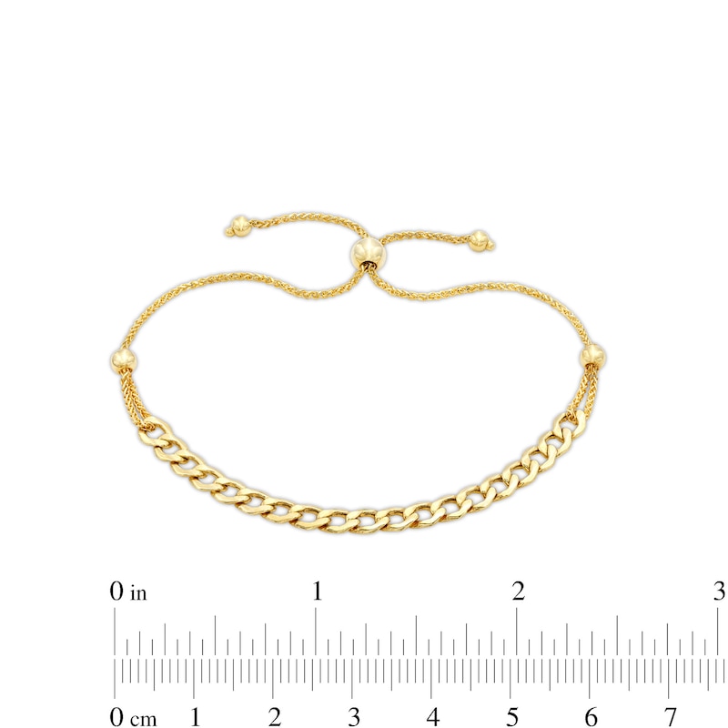 Main Image 3 of Curb Link Bolo Bracelet in 10K Gold - 9.25"