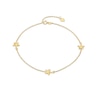 Thumbnail Image 1 of Textured Starfish Station Adjustable Anklet in 10K Gold - 10"