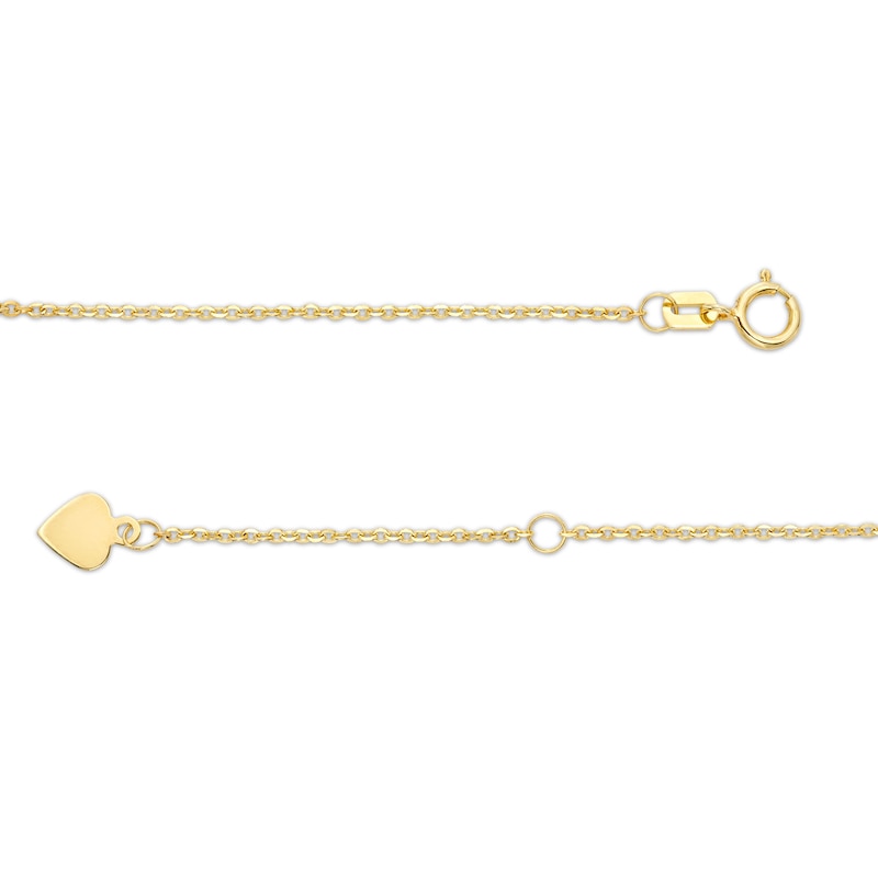 Main Image 3 of Textured Starfish Station Adjustable Anklet in 10K Gold - 10"