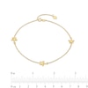 Thumbnail Image 4 of Textured Starfish Station Adjustable Anklet in 10K Gold - 10"