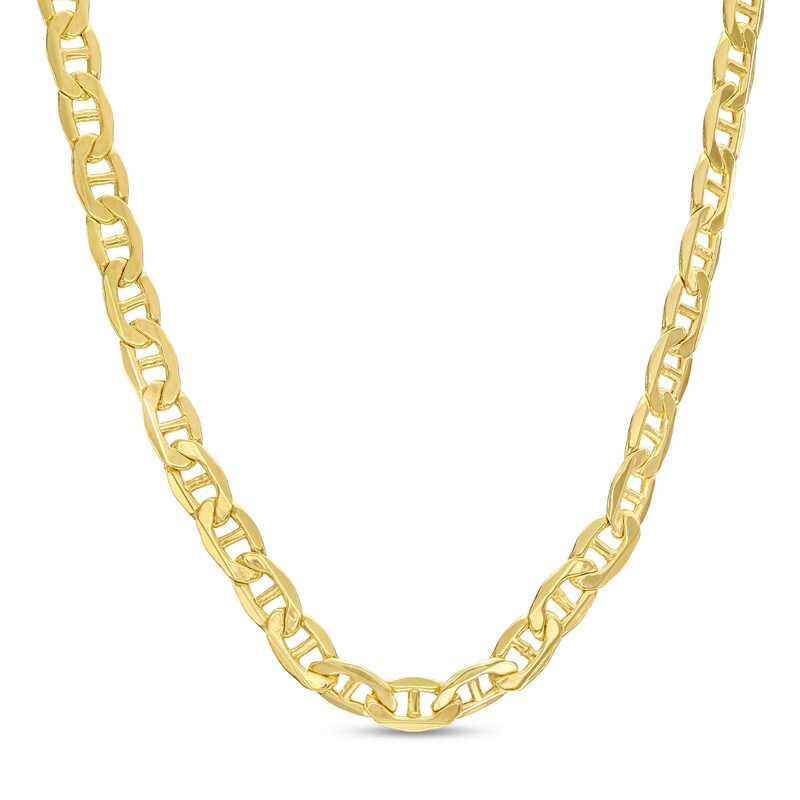 Main Image 1 of Men's 3.2mm Mariner Chain Necklace in Hollow 14K Gold - 24"