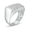 Thumbnail Image 2 of 1-1/2 CT. T.W. Diamond Rectangle Top Linear Five Row Ring in 10K White Gold