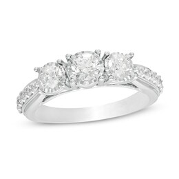 1 CT. T.W. Diamond Past Present Future® Engagement Ring in 14K White Gold