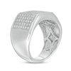 Thumbnail Image 3 of 1/3 CT. T.W. Diamond Squared Multi-Row Ring in Sterling Silver