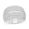 Thumbnail Image 1 of 1 CT. T.W. Diamond Multi-Row Vintage-Style Anniversary Ring in 10K White Gold