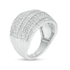 Thumbnail Image 3 of 1 CT. T.W. Diamond Multi-Row Vintage-Style Anniversary Ring in 10K White Gold