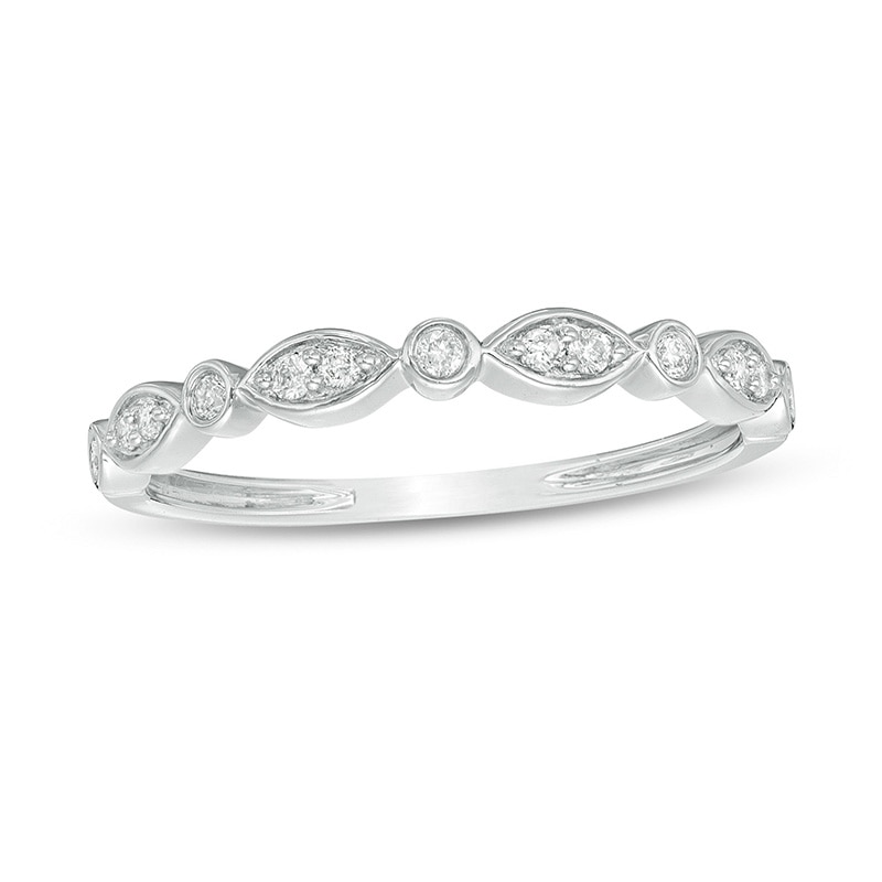 1/10 CT. T.W. Diamond Band in 10K White Gold