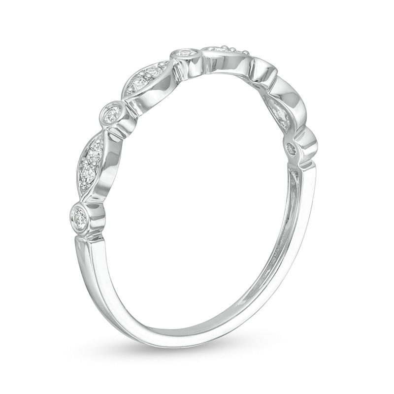 Main Image 3 of 1/10 CT. T.W. Diamond Band in 10K White Gold