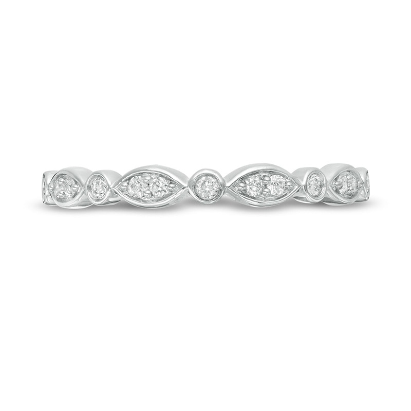 Main Image 4 of 1/10 CT. T.W. Diamond Band in 10K White Gold