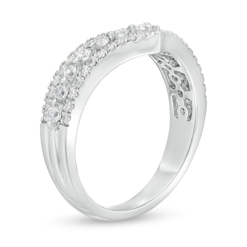 Main Image 3 of 1/2 CT. T.W. Diamond Chevron Anniversary Band in 14K White Gold