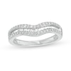 Thumbnail Image 1 of 1/3 CT. T.W. Baguette and Round Diamond Contour Anniversary Band in 14K White Gold