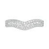 Thumbnail Image 4 of 1/3 CT. T.W. Baguette and Round Diamond Contour Anniversary Band in 14K White Gold