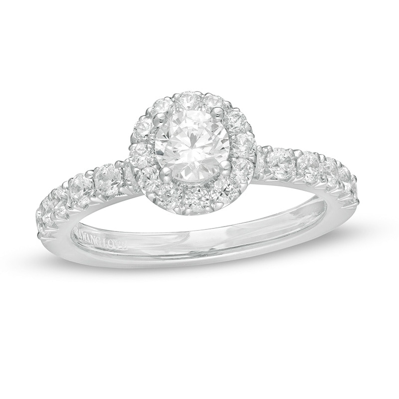 Vera Wang Love Collection 1 CT. T.W. Diamond Frame Engagement Ring in 14K White Gold