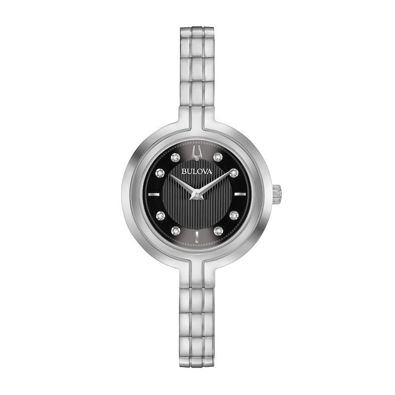Main Image 1 of Ladies' Bulova Rhapsody Diamond Accent Watch with Black Dial (Model: 96P215)
