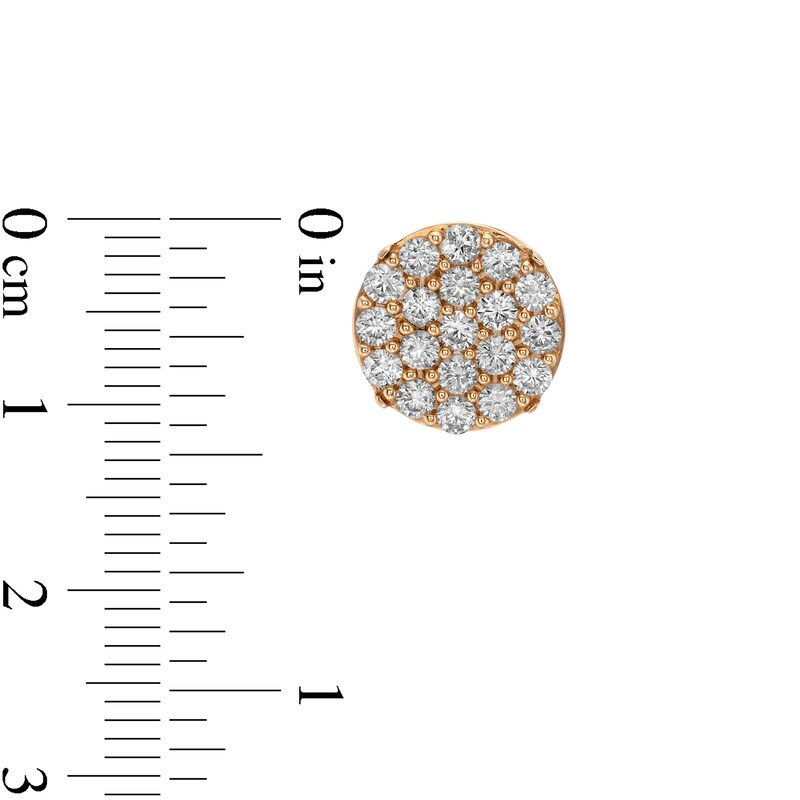 Main Image 3 of 1-1/2 CT. T.W. Multi-Diamond Circle Stud Earrings in 10K Gold