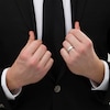 Thumbnail Image 2 of Men's 1/4 CT. T.W. Square-Cut Diamond Three Stone Wedding Band in 10K White Gold