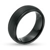 Thumbnail Image 2 of Men's 8.0mm Satin-Finished Inlay Dome Wedding Band in Tungsten with Black IP