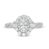 Thumbnail Image 3 of 1 CT. T.W. Oval Diamond Scallop Frame Twist Shank Engagement Ring in 14K White Gold