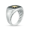 Thumbnail Image 2 of EFFY™ Collection Black Sapphire Cushion Top Signet Ring in Sterling Silver and 14K Gold