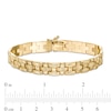 Thumbnail Image 4 of Textured Basket Weave Link Bracelet in 14K Gold - 7.25"