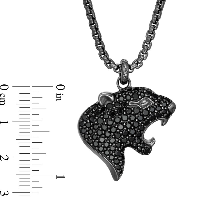 Main Image 3 of EFFY™ Collection Men's Black Spinel Panther Pendant in Sterling Silver with Black Rhodium