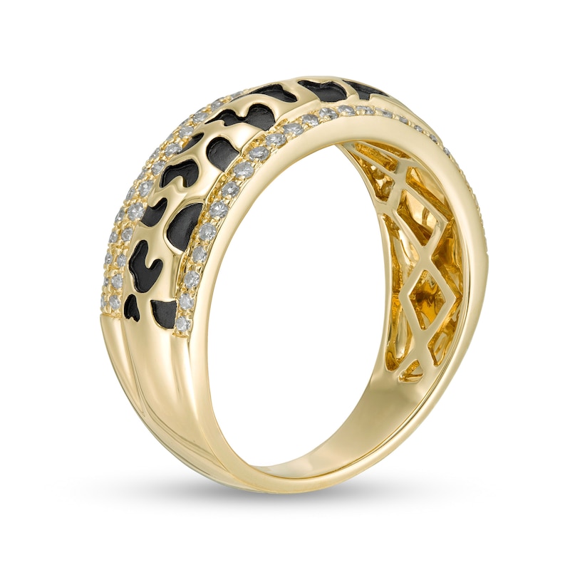 Main Image 2 of EFFY™ Collection 1/4 CT. T.W. Diamond Abstract Animal Print Cut-Out Band in 14K Gold