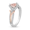 Thumbnail Image 2 of Enchanted Disney Aurora 6.0mm Trillion-Cut Morganite and 1/4 CT. T.W. Diamond Engagement Ring in 14K Two-Tone Gold