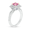 Thumbnail Image 2 of Vera Wang Love Collection Certified Cushion-Cut Sapphire and 3/4 CT. T.W. Diamond Engagement Ring in 14K White Gold