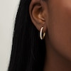 3/8 CT. T.W. Diamond Hoop Earrings in 10K Gold