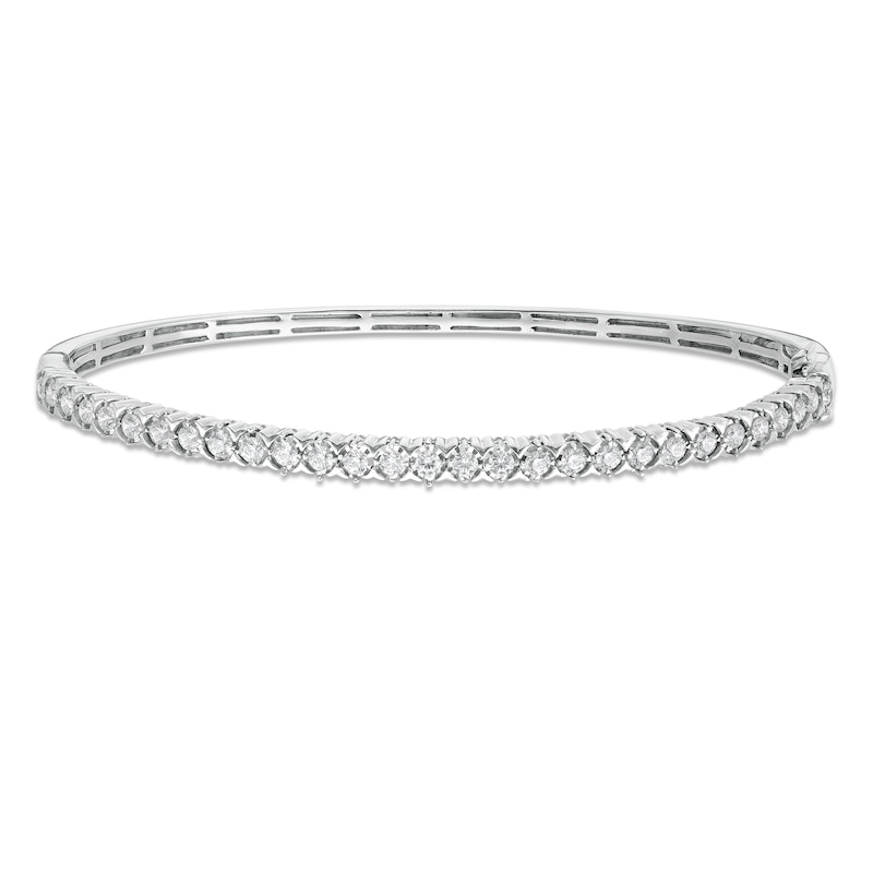 Main Image 1 of 1 CT. T.W. Diamond Bangle in 10K White Gold - 7.5"