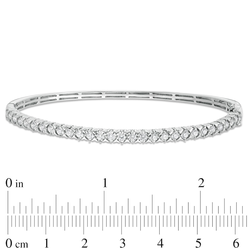 1 CT. T.W. Diamond Bangle in 10K White Gold - 7.5