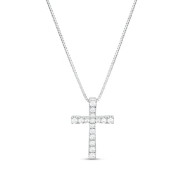 1/6 CT. T.W. Diamond Cross Pendant in 10K White Gold