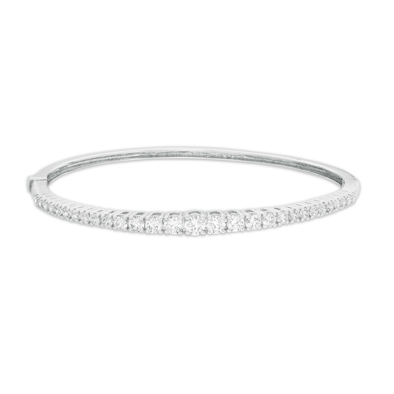 10k White Gold Diamond Bangle Bracelet 