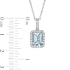 Thumbnail Image 2 of EFFY™ Collection Emerald-Cut Aquamarine and 1/5 CT. T.W. Diamond Frame Pendant in 14K White Gold