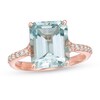 Thumbnail Image 0 of EFFY™ Collection Emerald-Cut Aquamarine and 1/5 CT. T.W. Diamond ring in 14K Rose Gold