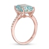 Thumbnail Image 1 of EFFY™ Collection Emerald-Cut Aquamarine and 1/5 CT. T.W. Diamond ring in 14K Rose Gold