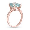 Thumbnail Image 2 of EFFY™ Collection Emerald-Cut Aquamarine and 1/5 CT. T.W. Diamond ring in 14K Rose Gold