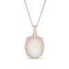 Thumbnail Image 0 of EFFY™ Collection Cushion-Cut Opal and 1/4 CT. T.W. Diamond Frame Pendant in 14K Rose Gold