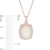 Thumbnail Image 1 of EFFY™ Collection Cushion-Cut Opal and 1/4 CT. T.W. Diamond Frame Pendant in 14K Rose Gold