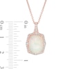 Thumbnail Image 2 of EFFY™ Collection Cushion-Shaped Opal and 1/4 CT. T.W. Diamond Frame Pendant in 14K Rose Gold