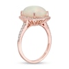 Thumbnail Image 2 of EFFY™ Collection Cushion-Shaped Opal and 1/3 CT. T.W. Diamond Frame Ring in 14K Rose Gold