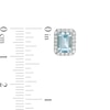 EFFY™ Collection Emerald-Cut Aquamarine and 1/4 CT. T.W. Diamond Frame Stud Earrings in 14K White Gold