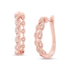 1/4 CT. T.W. Diamond Cascading Double Row Hoop Earrings in 10K Rose Gold