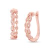 Thumbnail Image 0 of 1/4 CT. T.W. Diamond Cascading Double Row Hoop Earrings in 10K Rose Gold